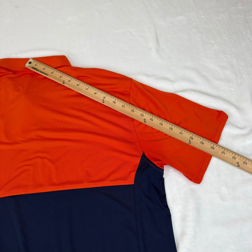 Under Armour Auburn Tigers Colorblock Polo Shirt Mens XL Orange Navy HeatGear - Picture 8 of 8